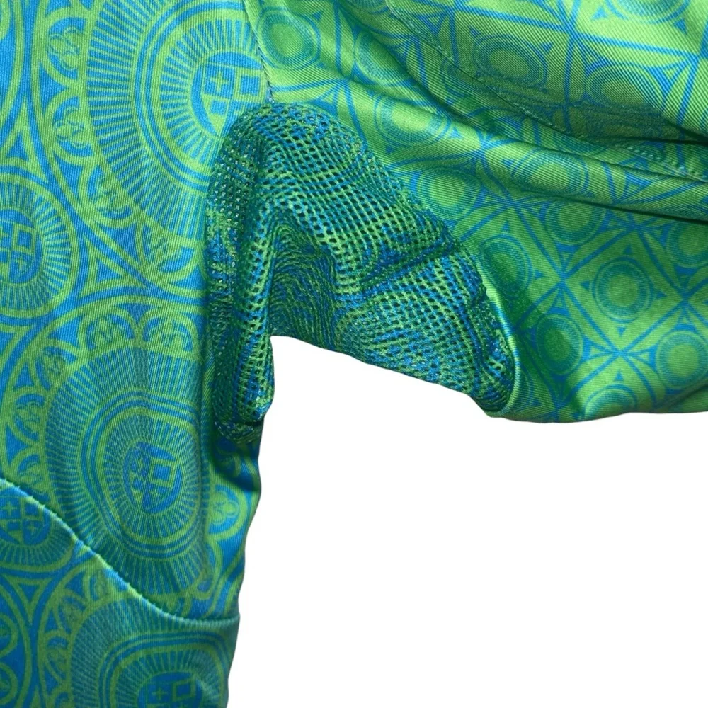 Gretchen Scott St Lawrence Half Zip Pullover Turq Kelly Medallion XL - Picture 7 of 16